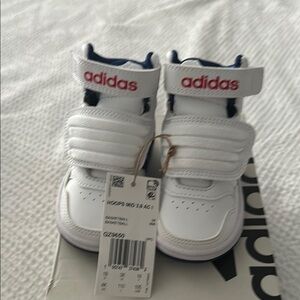 Adidas White High-Top Sneakers with Velcro Straps